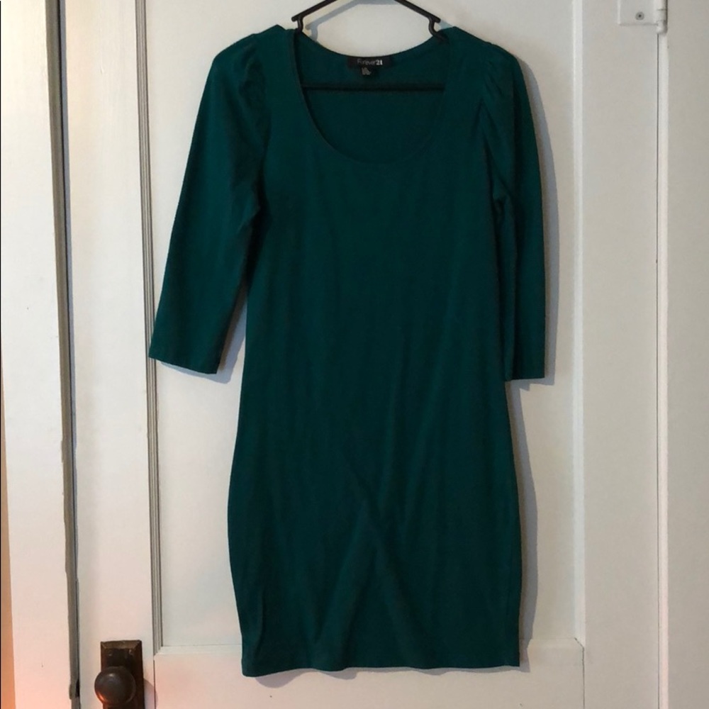 Teal fitted dress